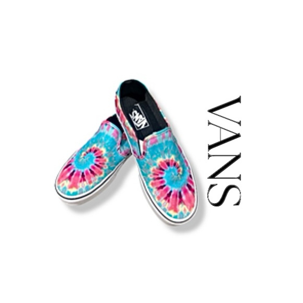 Vans Asher 500714 Multicolor Rainbow Tie Dye Slip On Sneakers Womens 7.5 EUC